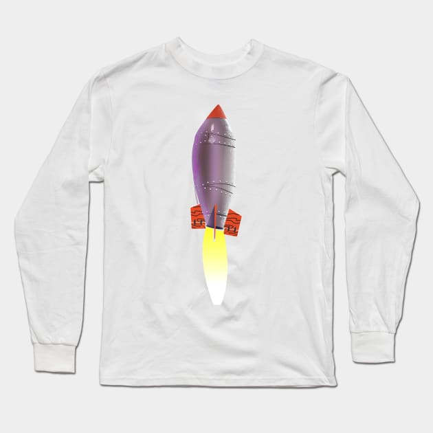 Space Rocket Long Sleeve T-Shirt by nickemporium1